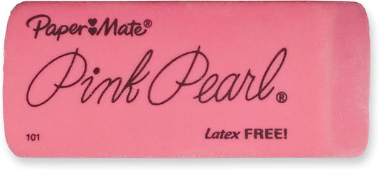 Paper Mate Pink Pearl Erasers, Large, 3 Count (Pack of 2)