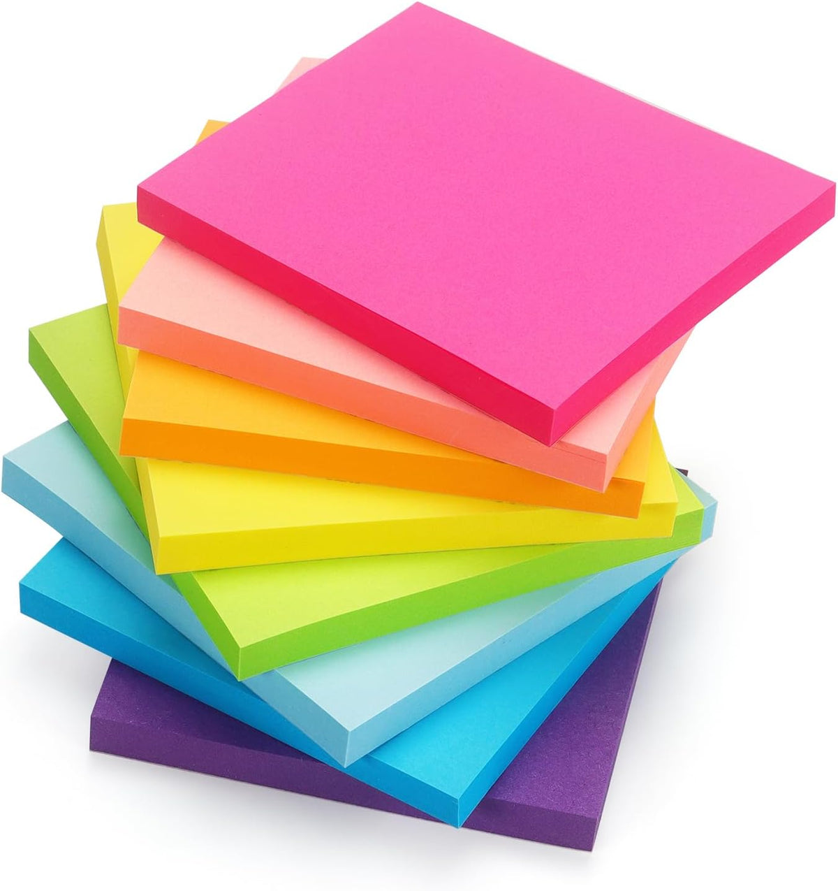 Early Buy Sticky Notes 3 in x 3 in, 8 Bright Color 8 Pads, 55 Sheets/Pad