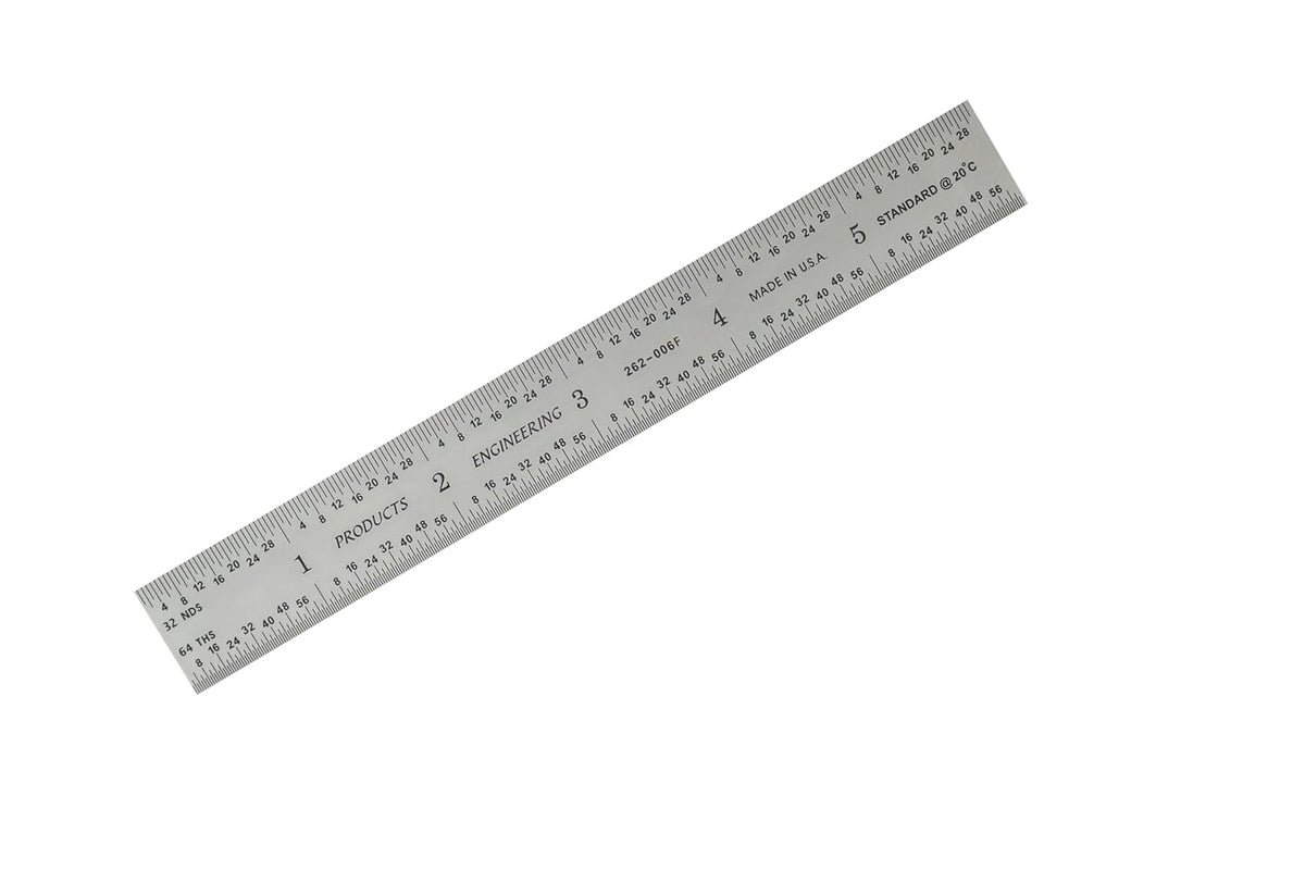 PEC Tools 6"/150mm Machinist Ruler, Made in USA