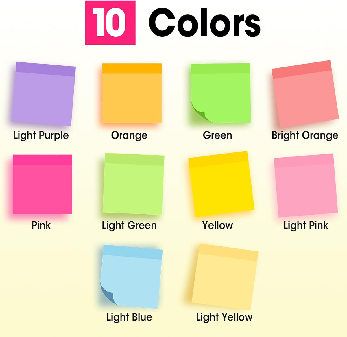 30 Pads Sticky Notes 3x3, Self-Stick Pads Bulk Bright Colors, School Supplies, Office Products, 50 Sheet/Pad