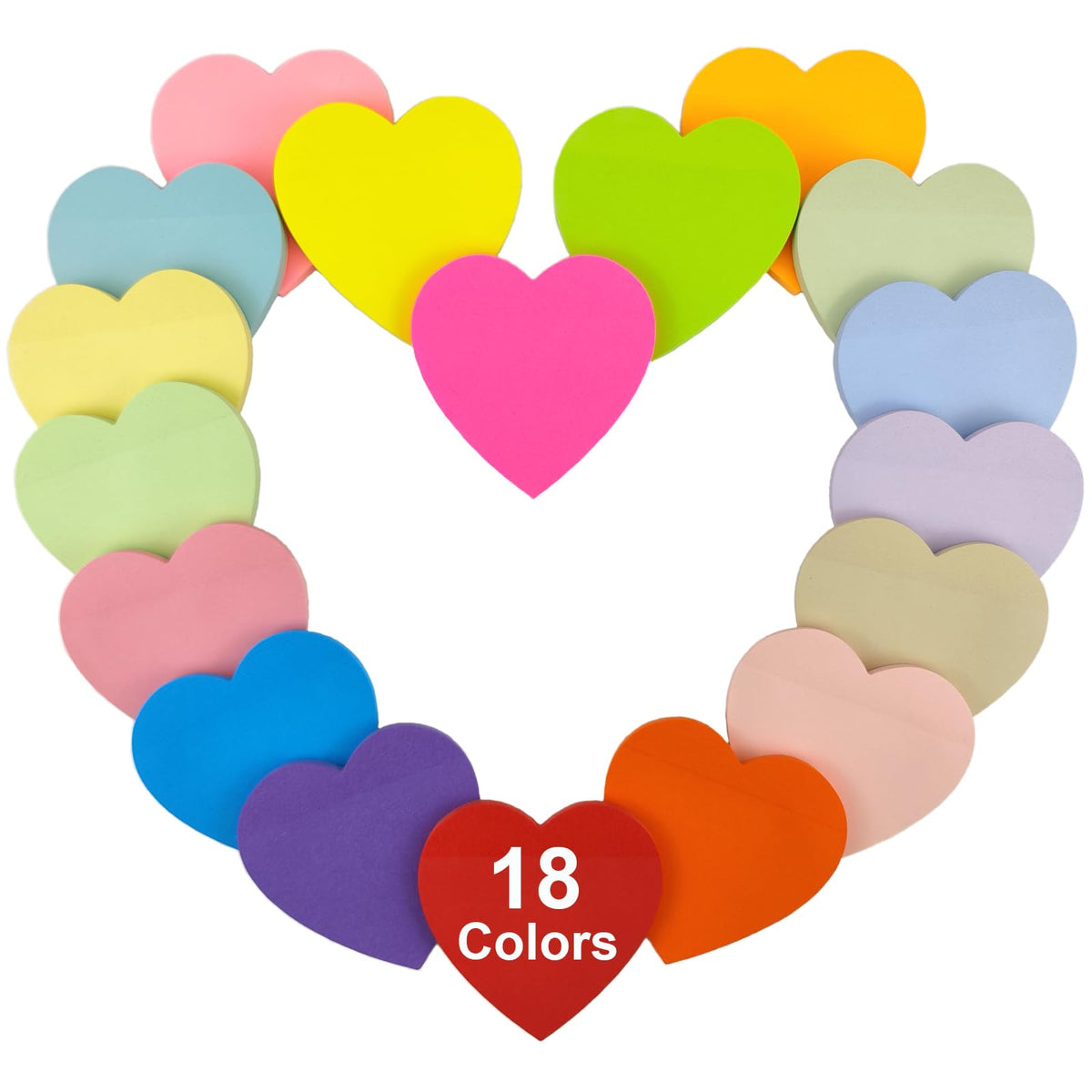 Sticky Notes 1008 Sheets - 18 Pack of 18 Vibrant Colors | Super Sticky Adhesive | Easy to Post for Office, School, Organizing (Rectangle)