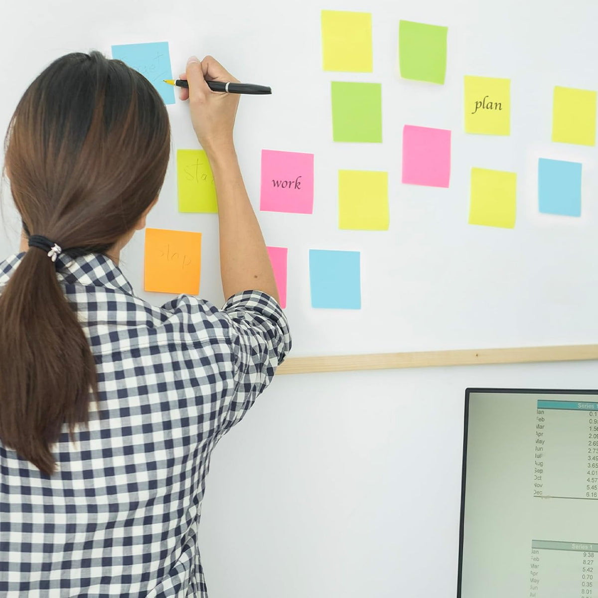 Sticky Notes Bulk 3x3 Inch Bright Colors 120 Pads 50 Sheets/Pad