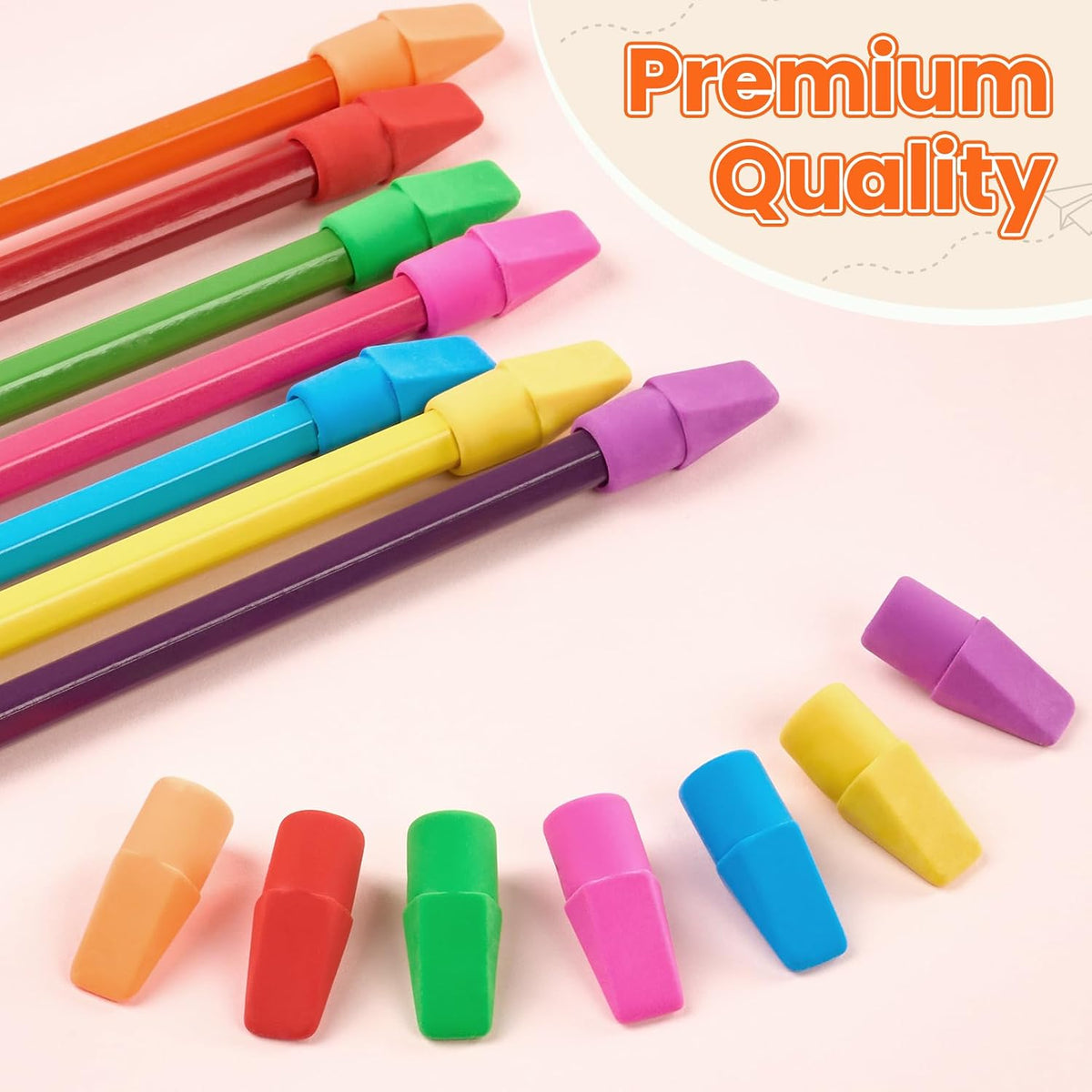 Sooez 120 Pack Pencil Top Erasers Bulk, Cap Erasers Toppers for Pencils