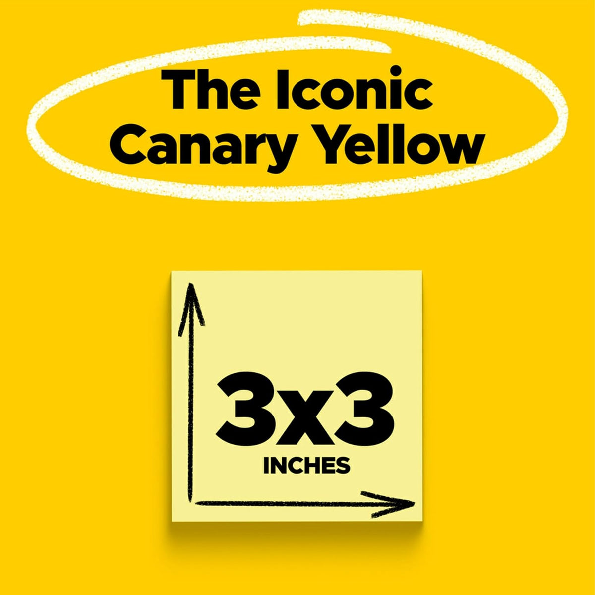 Post-it Super Sticky Notes, 3 x 3 in, Canary Yellow, 24 Pads, 90 Sheets/Pad