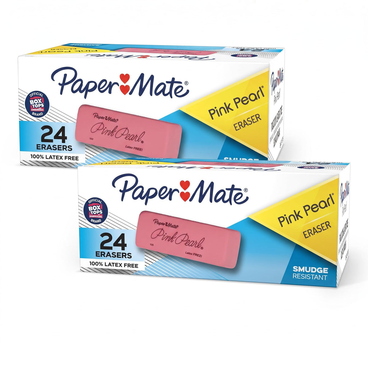 Paper Mate Pink Pearl Erasers, Medium, 24 Count - Back to School, Classroom, Teacher Supplies