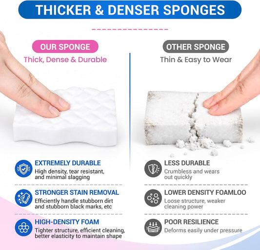 3X Density Magic Sponges Cleaning Eraser,20 Pack Stronger Melamine Foam