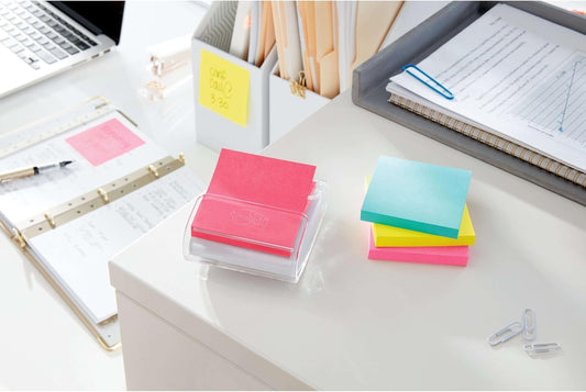Post-it Super Sticky Dispenser Notes, 3 x 3 in, Supernova Neons, 10 Pads