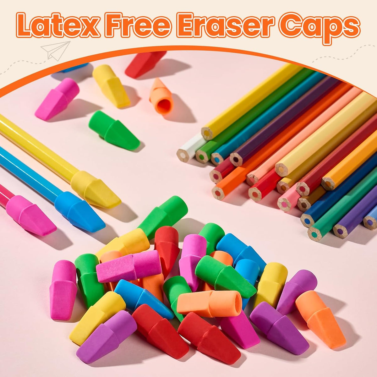 Sooez 120 Pack Pencil Top Erasers Bulk, Cap Erasers Toppers for Pencils