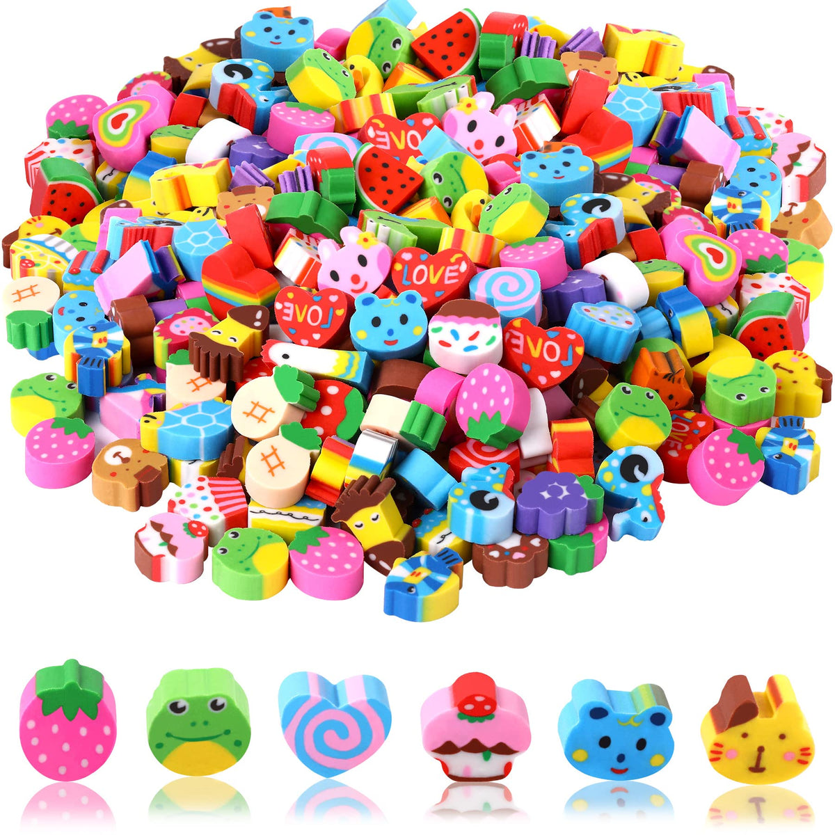 JUNEBRUSHS 150Pcs Fall Mini Erasers, Cute Thanksgiving Erasers Bulk