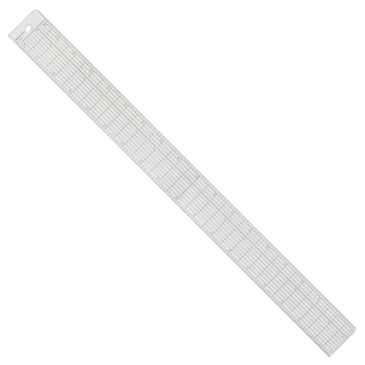 Westcott Grid Ruler with Metal Cutting Edge, 1.5 x 12, Transparent (B-1M)