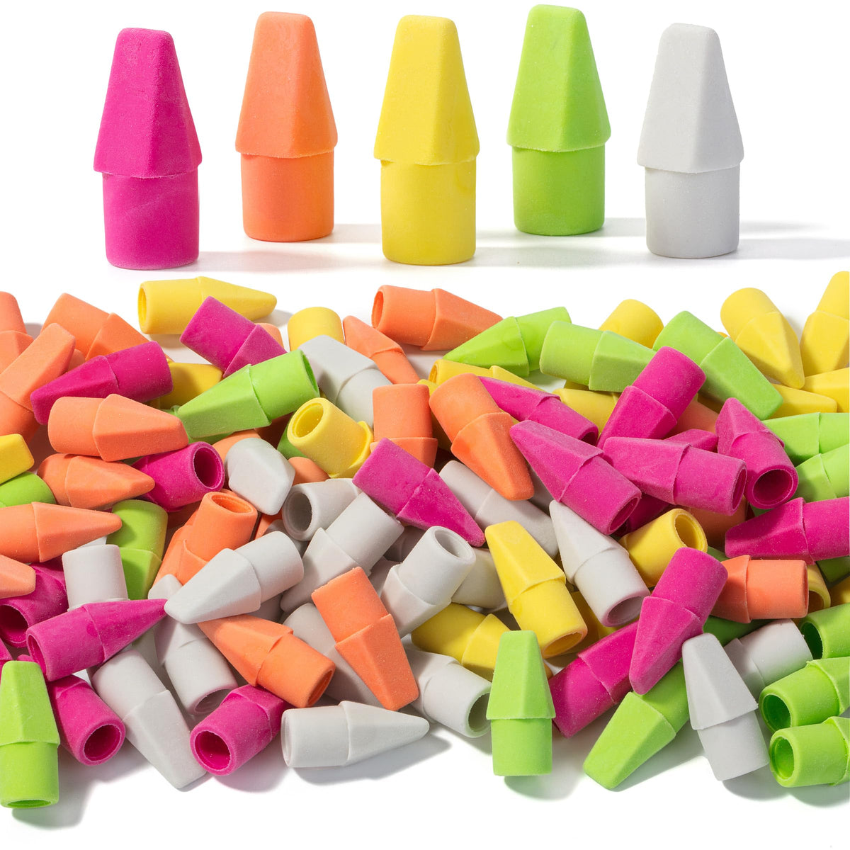 Mr. Pen- White Pencil Top Erasers, 120 pcs, Eraser Caps for Pencils