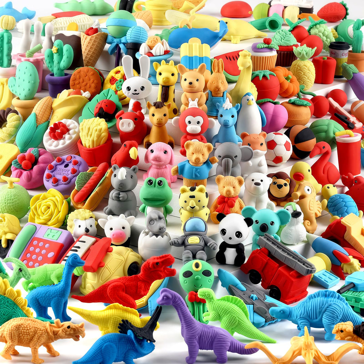 URSKYTOUS 35Pcs Animal Erasers Desk Pets for Kids,Classroom Prizes