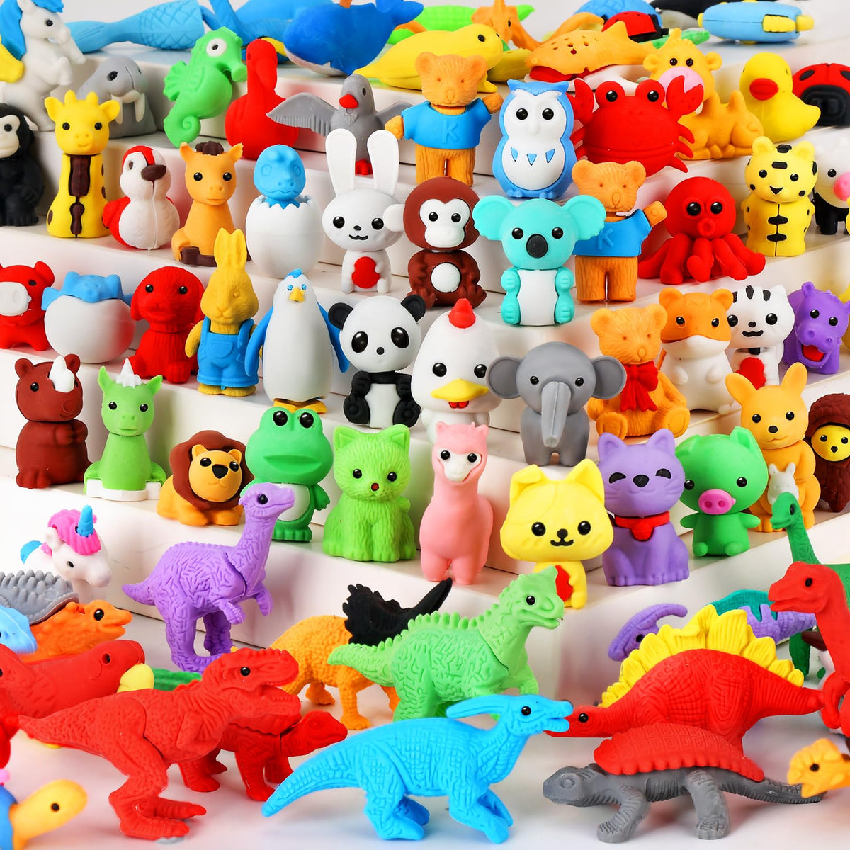 URSKYTOUS 35Pcs Animal Erasers Desk Pets for Kids,Classroom Prizes