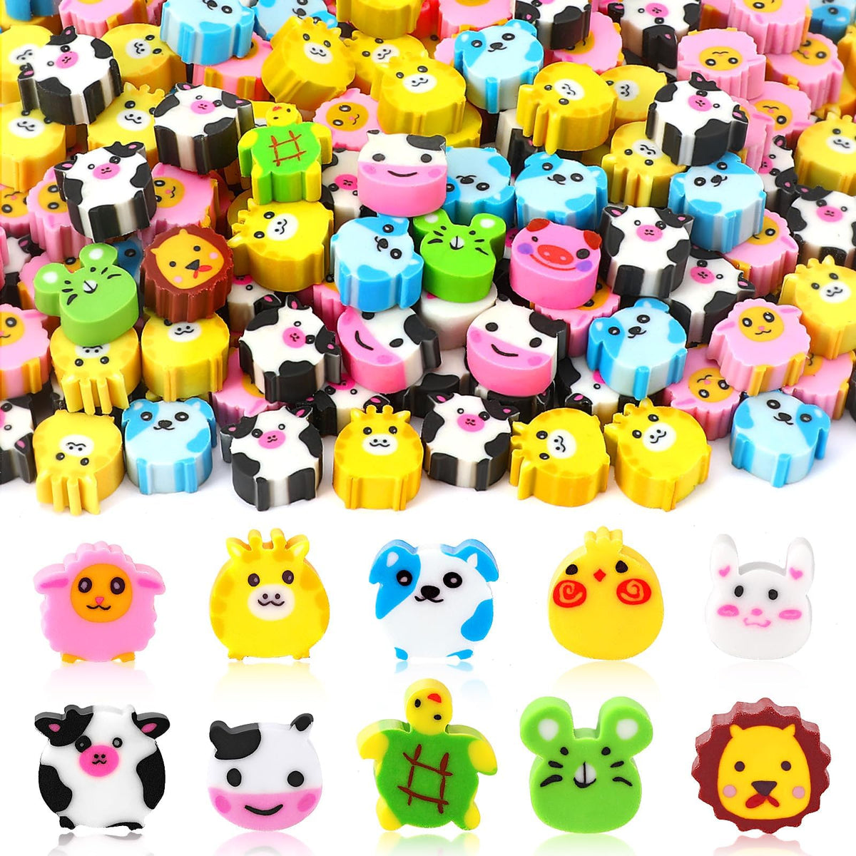JUNEBRUSHS 150Pcs Fall Mini Erasers, Cute Thanksgiving Erasers Bulk