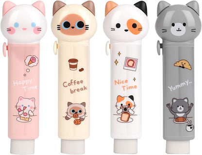 Retractable Pencil Eraser, Cute Erasers,Cat Eraser