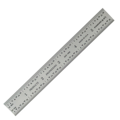 PEC Tools 6"/150mm Machinist Ruler, Made in USA