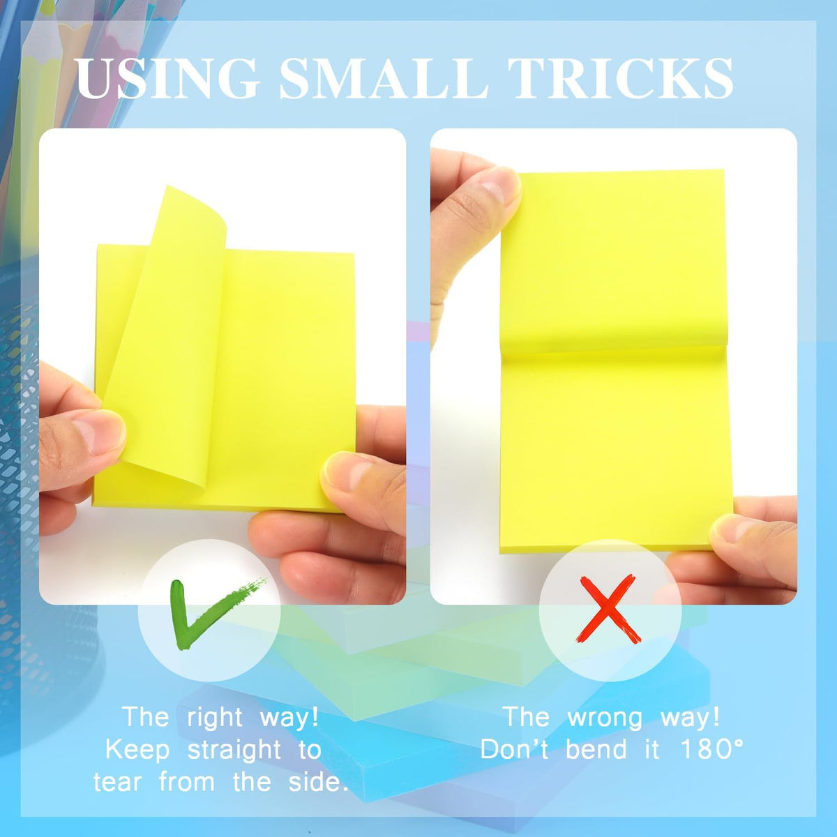Early Buy Sticky Notes 3 in x 3 in, 8 Bright Color 8 Pads, 55 Sheets/Pad