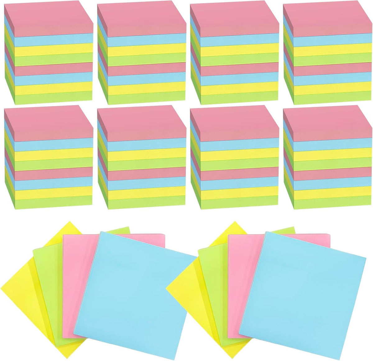 Sticky Notes Bulk 3x3 Inch Bright Colors 120 Pads 50 Sheets/Pad