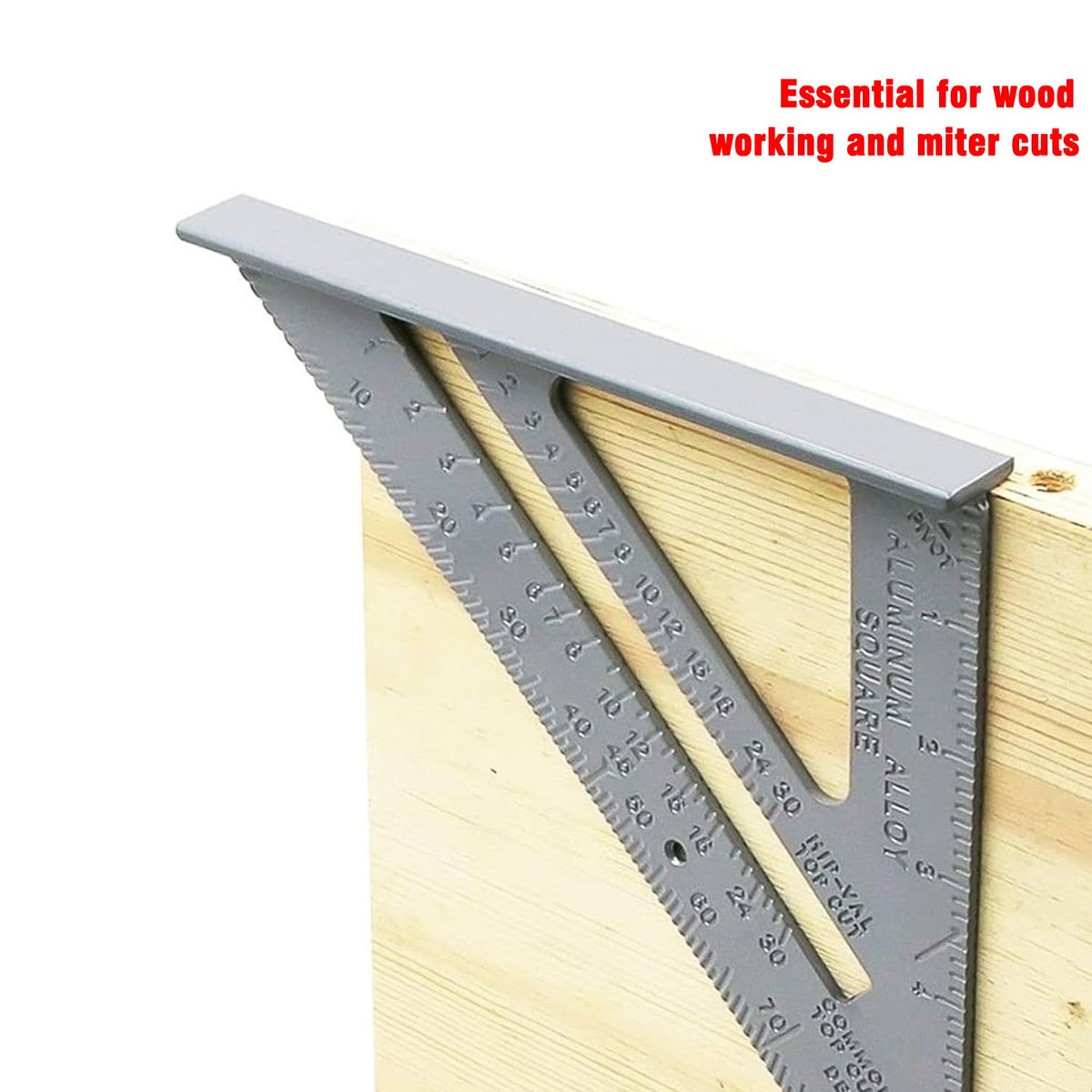 7 Inch Aluminum Rafter Square - Double-Sided Engraved Scales, Precision Carpentry Tool for Woodworking, Roof Pitch & Angle Marking