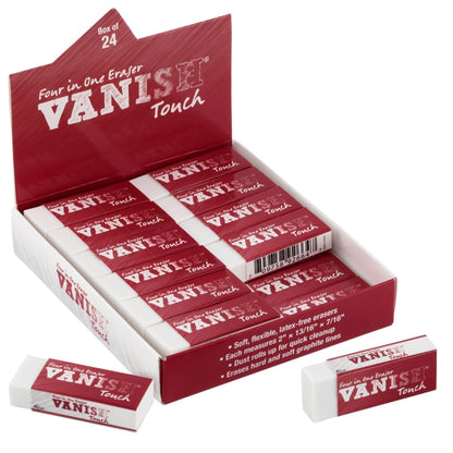 Acurit Vanish Touch Artist Eraser, Latex-Free, 3 Pack - Soft, Flexible Pencil Erasers, Sketching Supplies W/Protective Sleeve - Graphite, Charcoal, Pastel Compatible