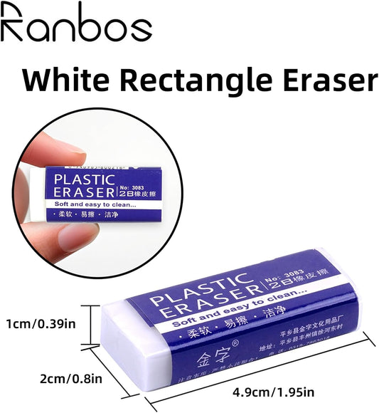 White Erasers, Artist Eraser for Drawing Art Sketching, Pencil Erasers for Kids Bulk Students School Supplies Office (15)