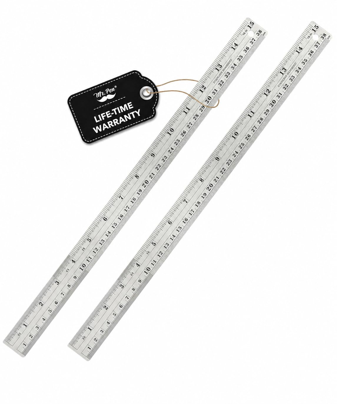 Mr. Pen- Metal Straight Edge Ruler, 6 pcs, 6", 8", 10", 12", 14", 16"