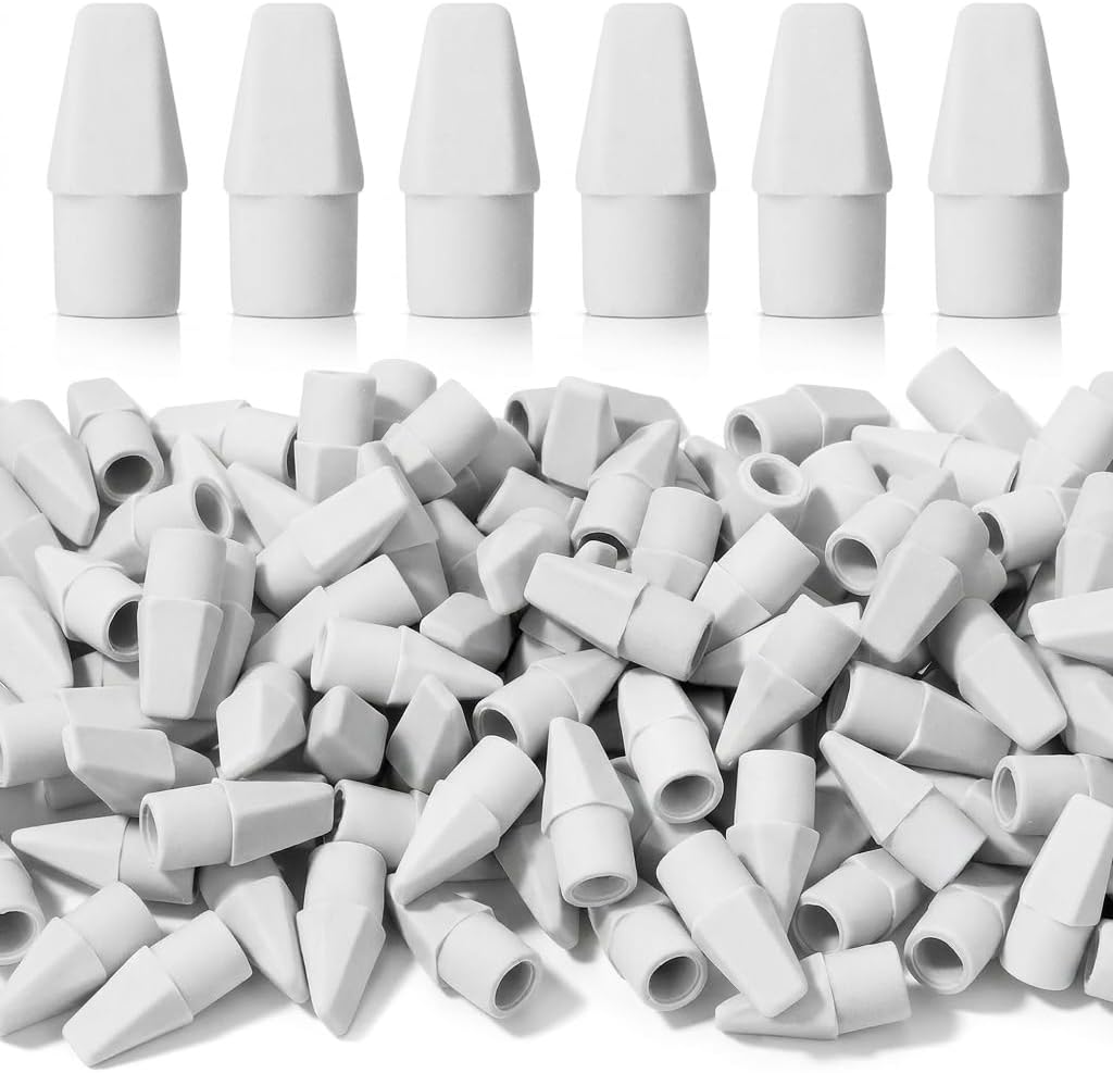 Mr. Pen- White Pencil Top Erasers, 120 pcs, Eraser Caps for Pencils