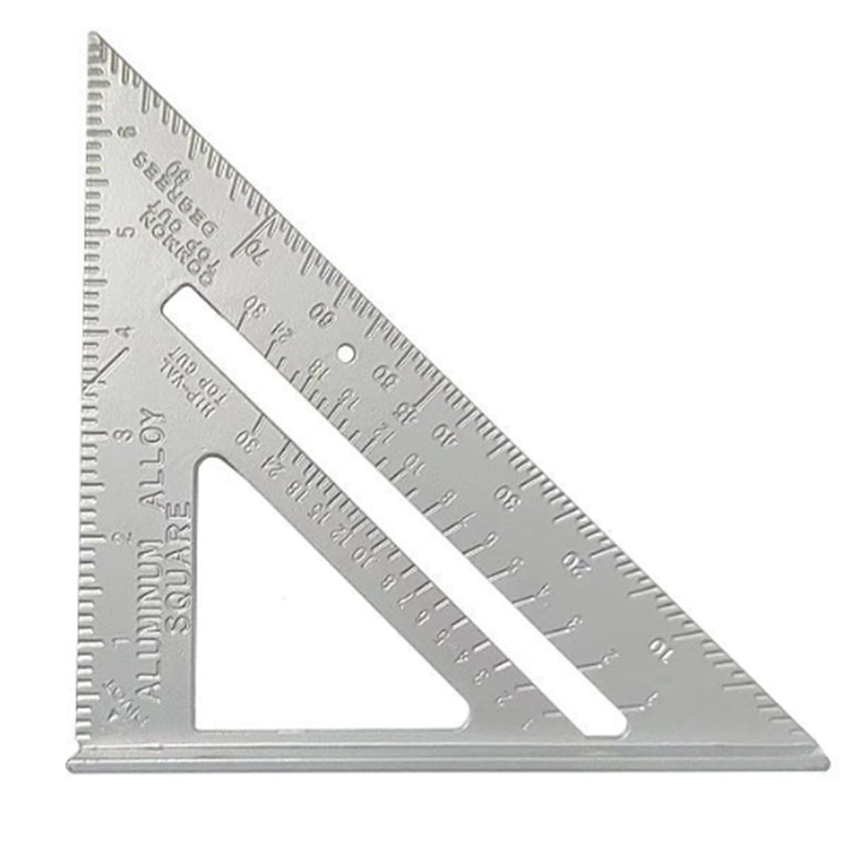 7 Inch Aluminum Rafter Square - Double-Sided Engraved Scales, Precision Carpentry Tool for Woodworking, Roof Pitch & Angle Marking