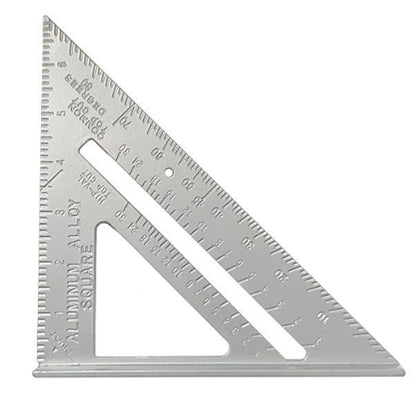 7 Inch Aluminum Rafter Square - Double-Sided Engraved Scales, Precision Carpentry Tool for Woodworking, Roof Pitch & Angle Marking