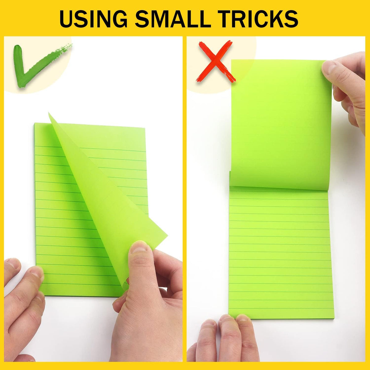 Eastern Wolf Lined Sticky Notes 4x6 in, 8 Bright Multicolors, 35 Sheets/Pad