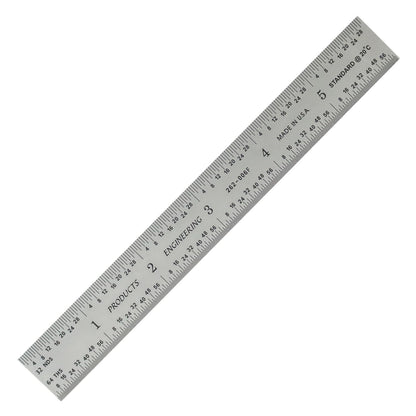 PEC Tools 6"/150mm Machinist Ruler, Made in USA