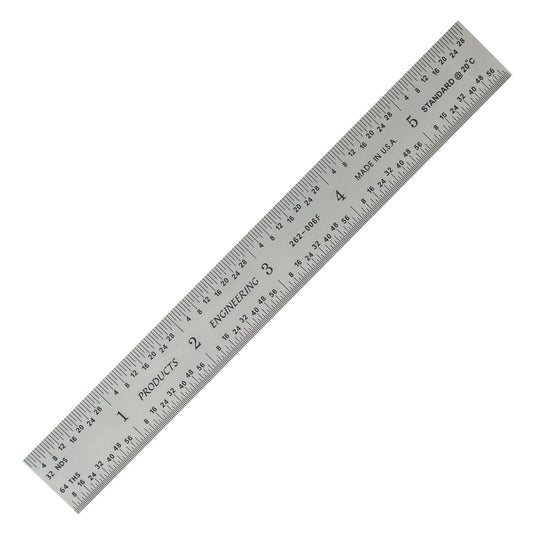 PEC Tools 6"/150mm Machinist Ruler, Made in USA