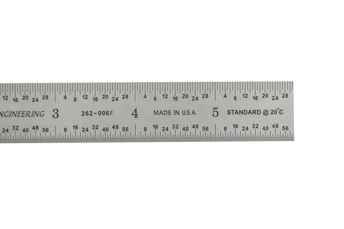 PEC Tools 6"/150mm Machinist Ruler, Made in USA
