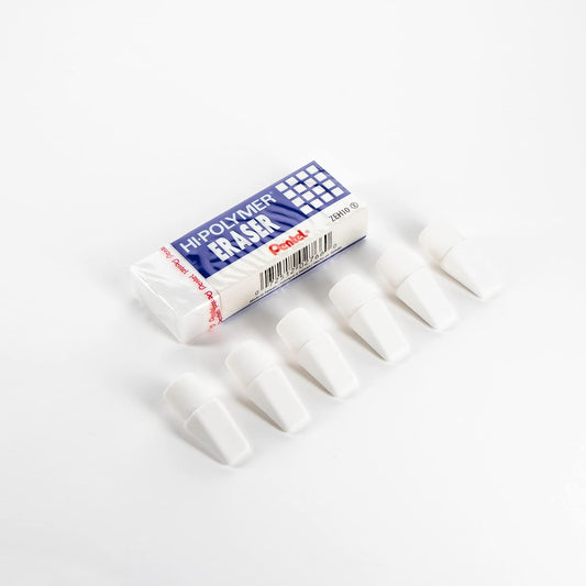 Pentel HI-Polymer Eraser Combo Pack, 6 Caps, 1 Large (ZEH0210BP7)
