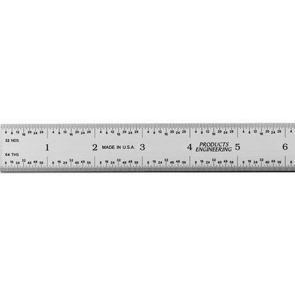 PEC Tools 6"/150mm Machinist Ruler, Made in USA