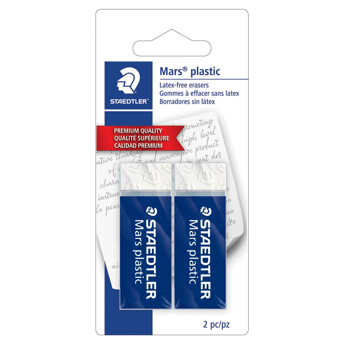 STAEDTLER Mars Plastic Vinyl Erasers (4-Pack), White Erasers for Clean & Precise Results - Latex-Free, Minimal Crumbling, Made in Peru