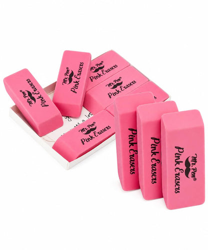 Mr. Pen- Pink Pencil Eraser, 12 Pack