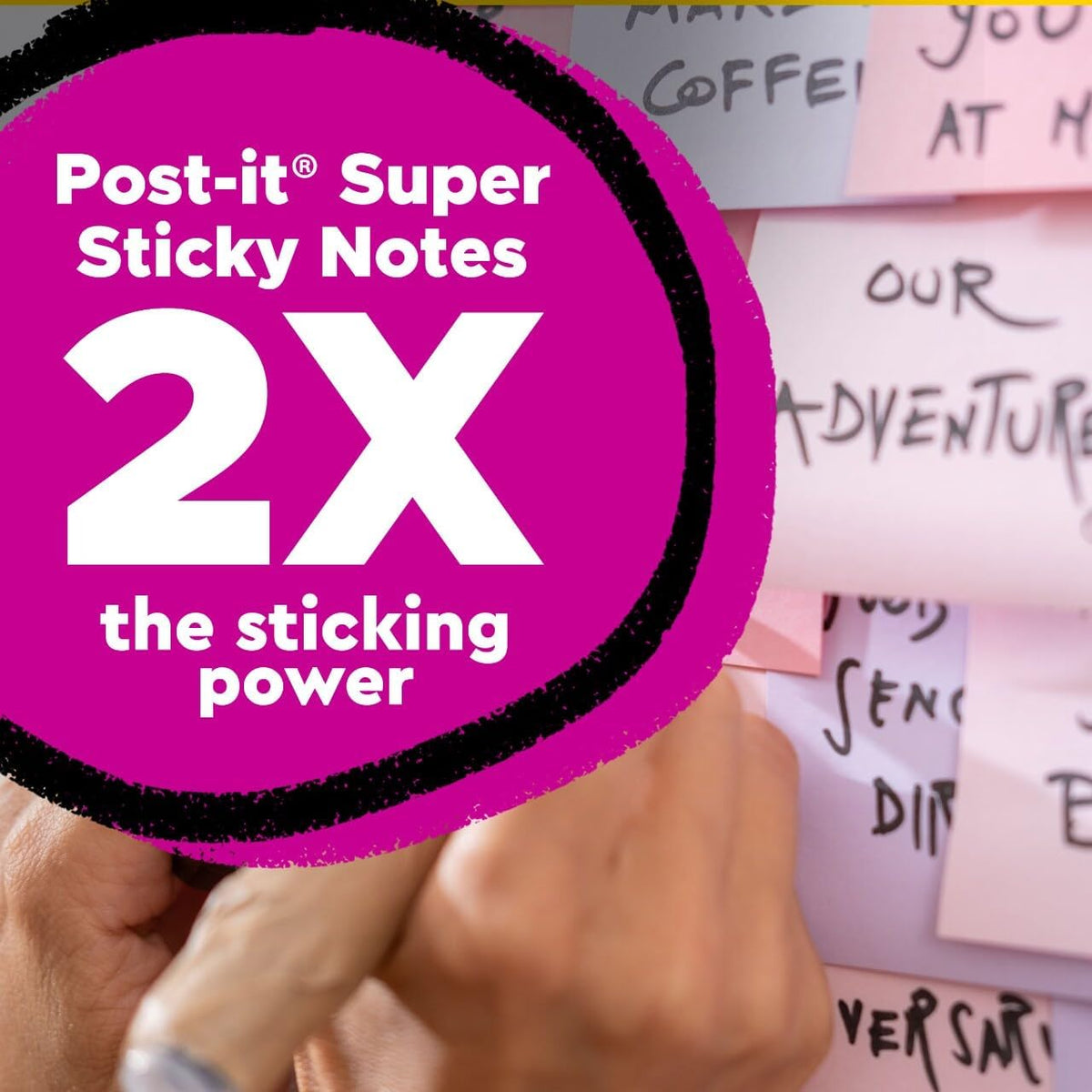 Post-it 100% Recycled Paper Super Sticky Pop-up Notes, 2X the Sticking Power, 3x3 in, 6 Pads/Pack, Wanderlust Pastels Collection