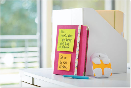 Post-it Super Sticky Notes, 4 x 4 in, Neon Fizz, 6 Lined Pads