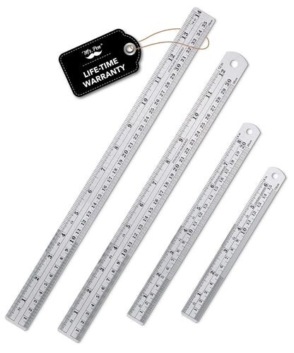 Mr. Pen- Metal Straight Edge Ruler, 3 pcs, 6", 12", 16"