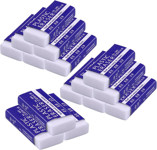 White Erasers, Artist Eraser for Drawing Art Sketching, Pencil Erasers for Kids Bulk Students School Supplies Office (15)