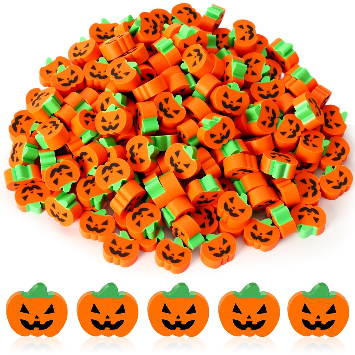 JUNEBRUSHS 150Pcs Fall Mini Erasers, Cute Thanksgiving Erasers Bulk