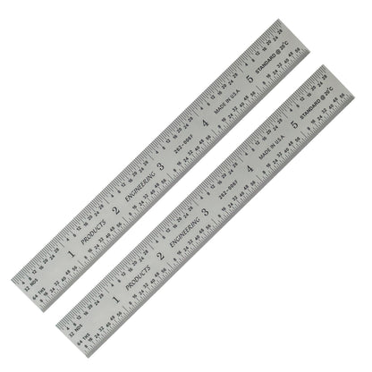 PEC Tools 6"/150mm Machinist Ruler, Made in USA