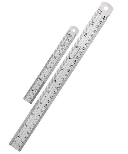 Mr. Pen- Metal Straight Edge Ruler, 2 Pack, 6" and 12", Gold