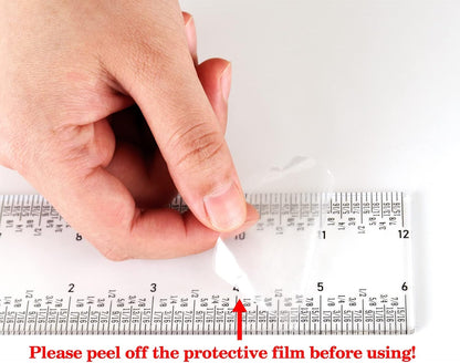 2 Pcs 12" / 30cm T Ruler and Zero-Centering on the Bottom and Standard 12 inch Measurements Ruler for Paper Crafting Card Making Drafting Drawing