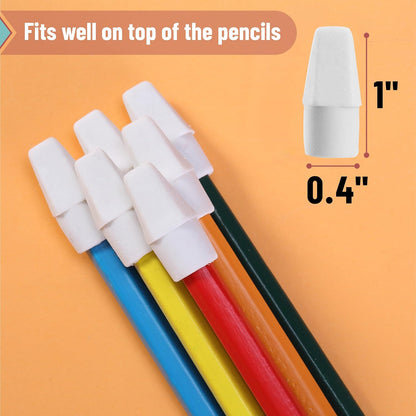 Mr. Pen- White Pencil Top Erasers, 120 pcs, Eraser Caps for Pencils