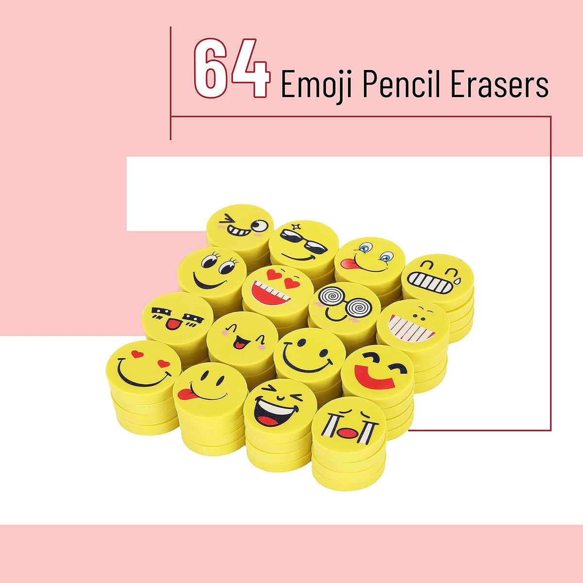 Mr. Pen- Mini Erasers Bulk for Kids, 64 Pack, 1 Inch Diameter