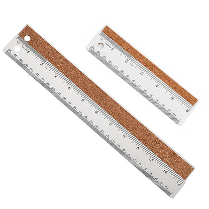 Metal Ruler 6+12+18 Inch Stainless Steel Ruler with Cork Backing