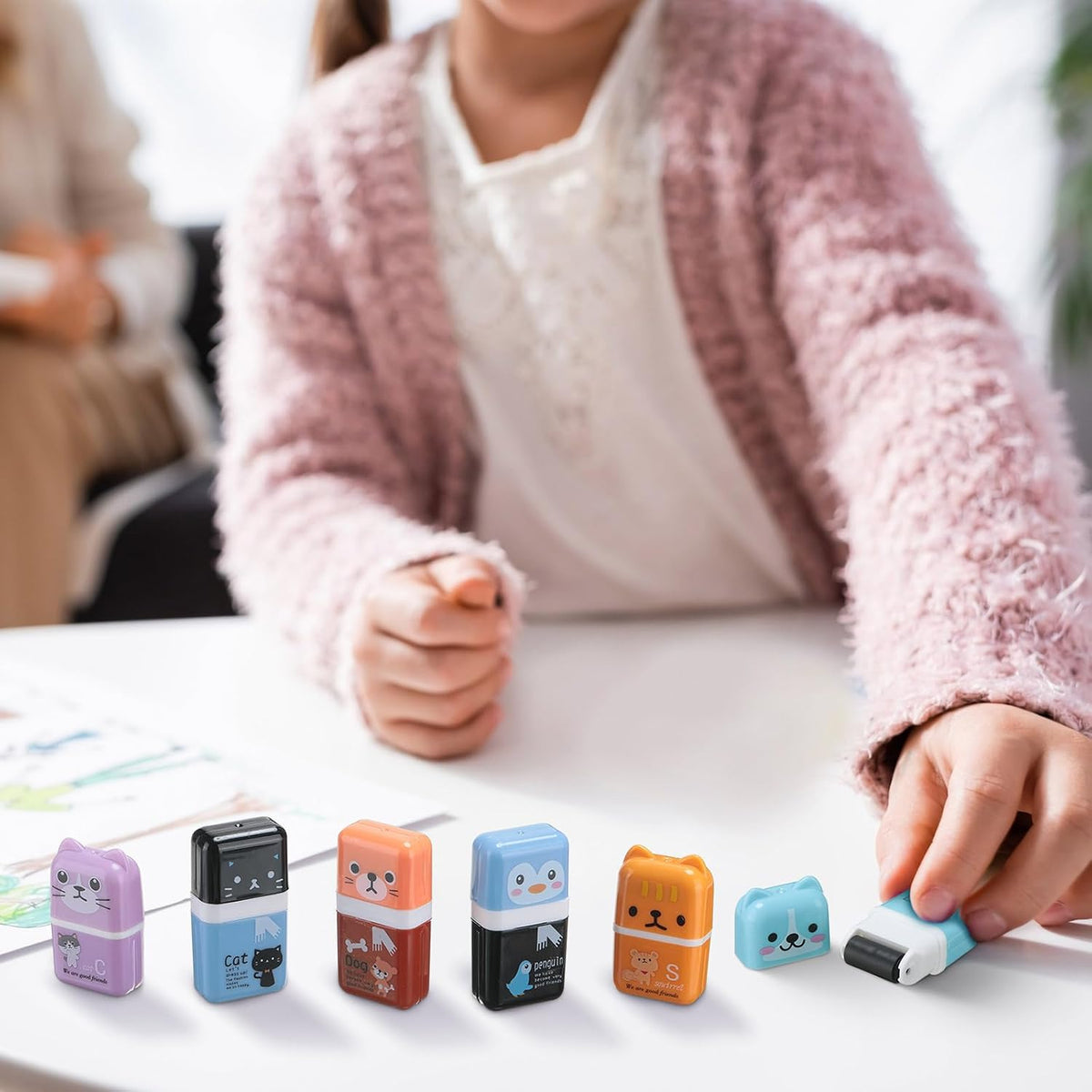 Seajan 44 Pcs Erasers for Kids Gift Bulk Cute Animal Themed Pencil Eraser