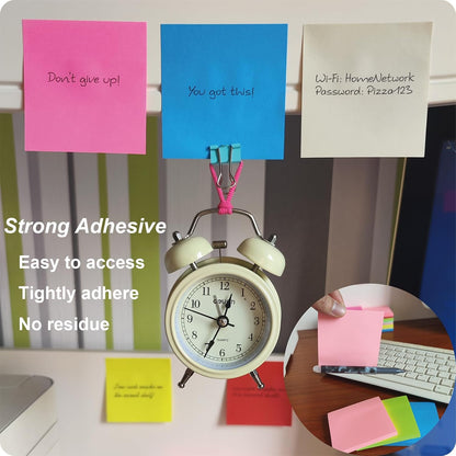 Sticky Notes 1008 Sheets - 18 Pack of 18 Vibrant Colors | Super Sticky Adhesive | Easy to Post for Office, School, Organizing (Rectangle)